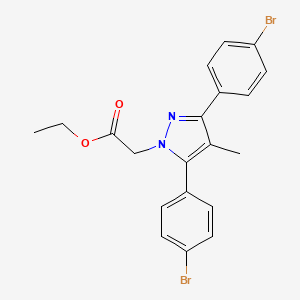 molecular formula C20H18Br2N2O2 B10916303 ethyl [3,5-bis(4-bromophenyl)-4-methyl-1H-pyrazol-1-yl]acetate CAS No. 1006353-17-8