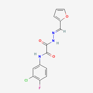 molecular formula C13H9ClFN3O3 B10916390 N-(3-chloro-4-fluorophenyl)-2-[(2E)-2-(furan-2-ylmethylidene)hydrazinyl]-2-oxoacetamide 