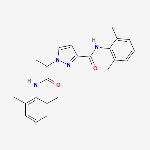 molecular formula C24H28N4O2 B10916439 N-(2,6-dimethylphenyl)-1-{1-[(2,6-dimethylphenyl)amino]-1-oxobutan-2-yl}-1H-pyrazole-3-carboxamide 
