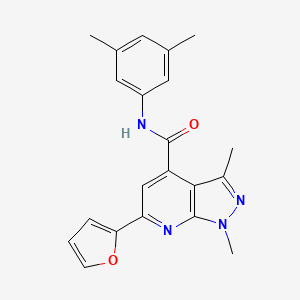 molecular formula C21H20N4O2 B10916515 N-(3,5-dimethylphenyl)-6-(furan-2-yl)-1,3-dimethyl-1H-pyrazolo[3,4-b]pyridine-4-carboxamide 