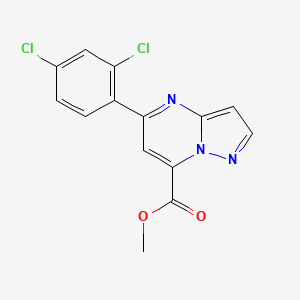 molecular formula C14H9Cl2N3O2 B10916569 Methyl 5-(2,4-dichlorophenyl)pyrazolo[1,5-a]pyrimidine-7-carboxylate 