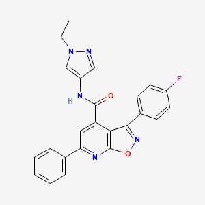 molecular formula C24H18FN5O2 B10916575 N-(1-ethyl-1H-pyrazol-4-yl)-3-(4-fluorophenyl)-6-phenyl[1,2]oxazolo[5,4-b]pyridine-4-carboxamide 