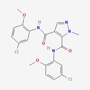 molecular formula C20H18Cl2N4O4 B10916662 N,N'-bis(5-chloro-2-methoxyphenyl)-1-methyl-1H-pyrazole-4,5-dicarboxamide 
