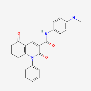 molecular formula C24H23N3O3 B10916697 N-[4-(dimethylamino)phenyl]-2,5-dioxo-1-phenyl-1,2,5,6,7,8-hexahydroquinoline-3-carboxamide 