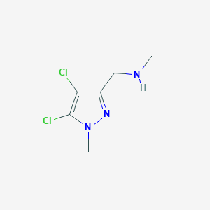 molecular formula C6H9Cl2N3 B10916729 N-[(4,5-Dichloro-1-methyl-1H-pyrazol-3-YL)methyl]-N-methylamine 