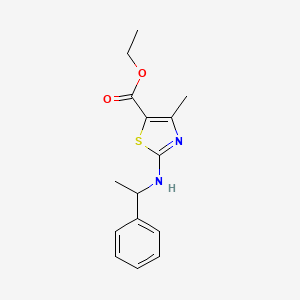 molecular formula C15H18N2O2S B10916831 Ethyl 4-methyl-2-[(1-phenylethyl)amino]-1,3-thiazole-5-carboxylate 