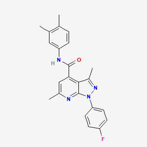 molecular formula C23H21FN4O B10916872 N-(3,4-dimethylphenyl)-1-(4-fluorophenyl)-3,6-dimethyl-1H-pyrazolo[3,4-b]pyridine-4-carboxamide 