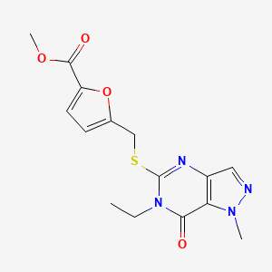 molecular formula C15H16N4O4S B10916973 methyl 5-{[(6-ethyl-1-methyl-7-oxo-6,7-dihydro-1H-pyrazolo[4,3-d]pyrimidin-5-yl)sulfanyl]methyl}furan-2-carboxylate 