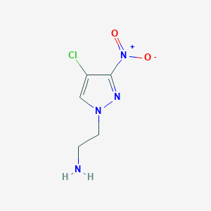 molecular formula C5H7ClN4O2 B10917023 2-(4-chloro-3-nitro-1H-pyrazol-1-yl)ethan-1-amine 