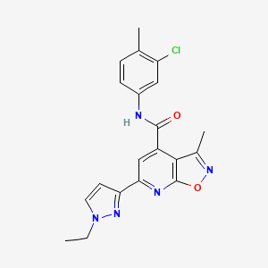 molecular formula C20H18ClN5O2 B10917086 N-(3-chloro-4-methylphenyl)-6-(1-ethyl-1H-pyrazol-3-yl)-3-methyl[1,2]oxazolo[5,4-b]pyridine-4-carboxamide 