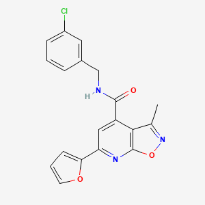molecular formula C19H14ClN3O3 B10917166 N-(3-chlorobenzyl)-6-(furan-2-yl)-3-methyl[1,2]oxazolo[5,4-b]pyridine-4-carboxamide 