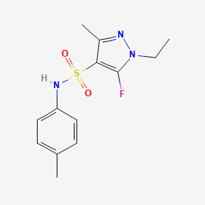 molecular formula C13H16FN3O2S B10917235 1-ethyl-5-fluoro-3-methyl-N-(4-methylphenyl)-1H-pyrazole-4-sulfonamide 
