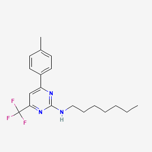 molecular formula C19H24F3N3 B10917363 N-heptyl-4-(4-methylphenyl)-6-(trifluoromethyl)pyrimidin-2-amine 