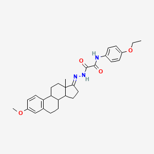 molecular formula C29H35N3O4 B10917439 N-(4-ethoxyphenyl)-2-{(2E)-2-[(17E)-3-methoxyestra-1(10),2,4-trien-17-ylidene]hydrazinyl}-2-oxoacetamide 