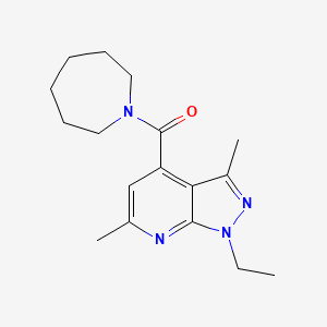 molecular formula C17H24N4O B10917486 azepan-1-yl(1-ethyl-3,6-dimethyl-1H-pyrazolo[3,4-b]pyridin-4-yl)methanone 