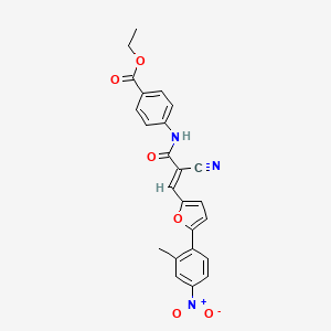 molecular formula C24H19N3O6 B10917490 ethyl 4-({(2E)-2-cyano-3-[5-(2-methyl-4-nitrophenyl)furan-2-yl]prop-2-enoyl}amino)benzoate 