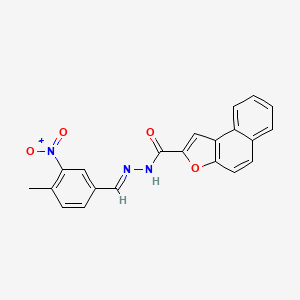 molecular formula C21H15N3O4 B10917513 N'-{3-nitro-4-methylbenzylidene}naphtho[2,1-b]furan-2-carbohydrazide 