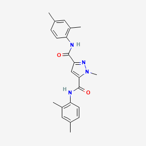 molecular formula C22H24N4O2 B10917532 N,N'-bis(2,4-dimethylphenyl)-1-methyl-1H-pyrazole-3,5-dicarboxamide 