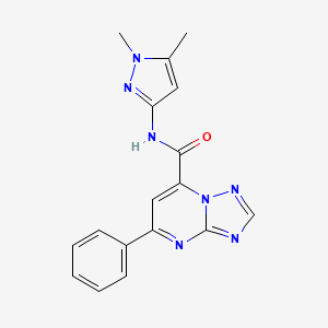 molecular formula C17H15N7O B10917810 N-(1,5-dimethyl-1H-pyrazol-3-yl)-5-phenyl[1,2,4]triazolo[1,5-a]pyrimidine-7-carboxamide 