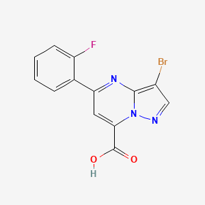 molecular formula C13H7BrFN3O2 B10917858 3-Bromo-5-(2-fluorophenyl)pyrazolo[1,5-a]pyrimidine-7-carboxylic acid CAS No. 1011365-74-4