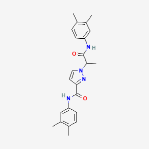 molecular formula C23H26N4O2 B10917937 N-(3,4-dimethylphenyl)-1-{1-[(3,4-dimethylphenyl)amino]-1-oxopropan-2-yl}-1H-pyrazole-3-carboxamide 