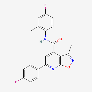 molecular formula C21H15F2N3O2 B10918343 N-(4-fluoro-2-methylphenyl)-6-(4-fluorophenyl)-3-methyl[1,2]oxazolo[5,4-b]pyridine-4-carboxamide 