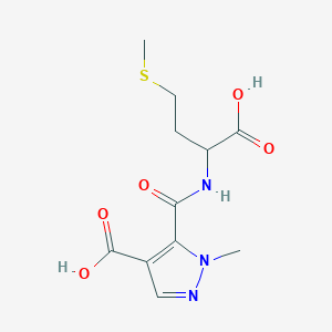 molecular formula C11H15N3O5S B10918365 N-[(4-carboxy-1-methyl-1H-pyrazol-5-yl)carbonyl]methionine 