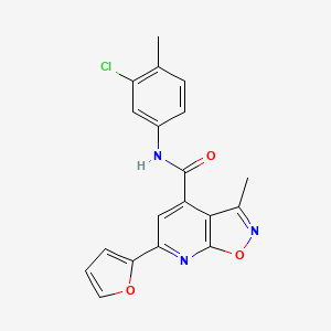 molecular formula C19H14ClN3O3 B10918737 N-(3-chloro-4-methylphenyl)-6-(furan-2-yl)-3-methyl[1,2]oxazolo[5,4-b]pyridine-4-carboxamide 