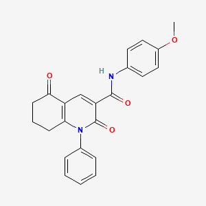 molecular formula C23H20N2O4 B10919072 N-(4-methoxyphenyl)-2,5-dioxo-1-phenyl-1,2,5,6,7,8-hexahydroquinoline-3-carboxamide 