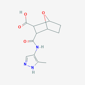 molecular formula C12H15N3O4 B10919087 3-[(3-methyl-1H-pyrazol-4-yl)carbamoyl]-7-oxabicyclo[2.2.1]heptane-2-carboxylic acid 