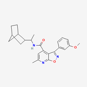 molecular formula C24H27N3O3 B10919143 N-[1-(bicyclo[2.2.1]hept-2-yl)ethyl]-3-(3-methoxyphenyl)-6-methyl[1,2]oxazolo[5,4-b]pyridine-4-carboxamide 