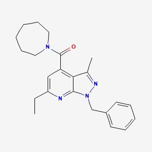 molecular formula C23H28N4O B10919251 azepan-1-yl(1-benzyl-6-ethyl-3-methyl-1H-pyrazolo[3,4-b]pyridin-4-yl)methanone 