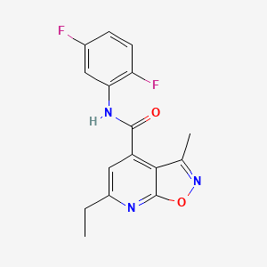 molecular formula C16H13F2N3O2 B10919290 N-(2,5-difluorophenyl)-6-ethyl-3-methyl[1,2]oxazolo[5,4-b]pyridine-4-carboxamide 