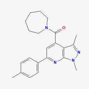 molecular formula C22H26N4O B10919412 azepan-1-yl[1,3-dimethyl-6-(4-methylphenyl)-1H-pyrazolo[3,4-b]pyridin-4-yl]methanone 