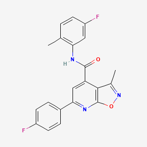 molecular formula C21H15F2N3O2 B10919558 N-(5-fluoro-2-methylphenyl)-6-(4-fluorophenyl)-3-methyl[1,2]oxazolo[5,4-b]pyridine-4-carboxamide 