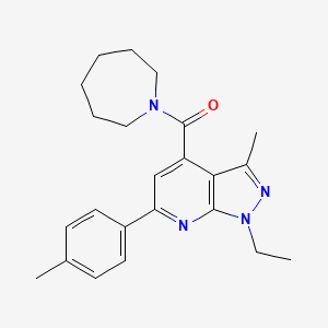 molecular formula C23H28N4O B10919627 azepan-1-yl[1-ethyl-3-methyl-6-(4-methylphenyl)-1H-pyrazolo[3,4-b]pyridin-4-yl]methanone 