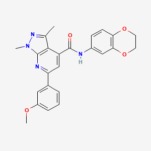 molecular formula C24H22N4O4 B10919694 N-(2,3-dihydro-1,4-benzodioxin-6-yl)-6-(3-methoxyphenyl)-1,3-dimethyl-1H-pyrazolo[3,4-b]pyridine-4-carboxamide 