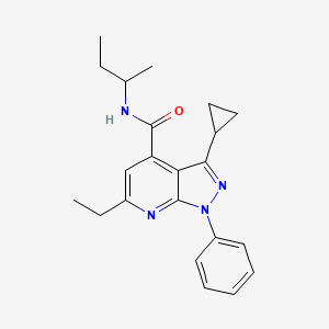 molecular formula C22H26N4O B10919714 N-(butan-2-yl)-3-cyclopropyl-6-ethyl-1-phenyl-1H-pyrazolo[3,4-b]pyridine-4-carboxamide 