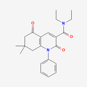 molecular formula C22H26N2O3 B10919740 N,N-diethyl-7,7-dimethyl-2,5-dioxo-1-phenyl-1,2,5,6,7,8-hexahydroquinoline-3-carboxamide 