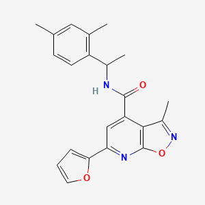 molecular formula C22H21N3O3 B10919842 N-[1-(2,4-dimethylphenyl)ethyl]-6-(furan-2-yl)-3-methyl[1,2]oxazolo[5,4-b]pyridine-4-carboxamide 