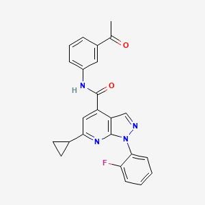 molecular formula C24H19FN4O2 B10919892 N-(3-acetylphenyl)-6-cyclopropyl-1-(2-fluorophenyl)-1H-pyrazolo[3,4-b]pyridine-4-carboxamide 