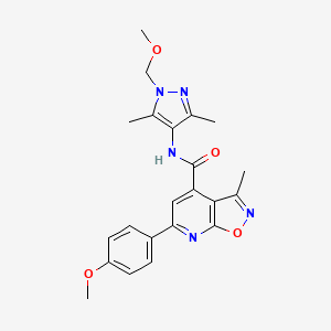 molecular formula C22H23N5O4 B10919928 N-[1-(methoxymethyl)-3,5-dimethyl-1H-pyrazol-4-yl]-6-(4-methoxyphenyl)-3-methyl[1,2]oxazolo[5,4-b]pyridine-4-carboxamide 