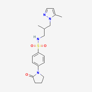 molecular formula C18H24N4O3S B10919938 N-[2-methyl-3-(5-methyl-1H-pyrazol-1-yl)propyl]-4-(2-oxopyrrolidin-1-yl)benzenesulfonamide 