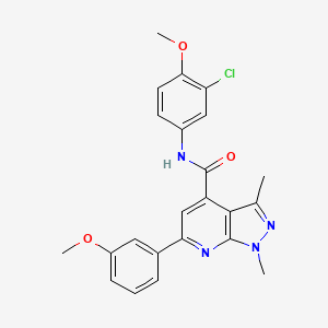 molecular formula C23H21ClN4O3 B10919946 N-(3-chloro-4-methoxyphenyl)-6-(3-methoxyphenyl)-1,3-dimethyl-1H-pyrazolo[3,4-b]pyridine-4-carboxamide 