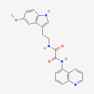 molecular formula C22H20N4O3 B10919952 N-[2-(5-methoxy-1H-indol-3-yl)ethyl]-N'-(quinolin-5-yl)ethanediamide 