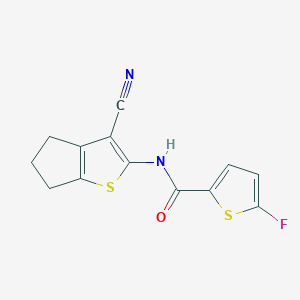 molecular formula C13H9FN2OS2 B10920025 N-(3-Cyano-5,6-dihydro-4H-cyclopenta[b]thiophen-2-yl)-5-fluorothiophene-2-carboxamide 