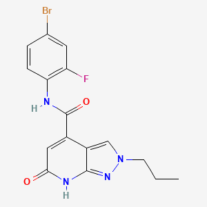 molecular formula C16H14BrFN4O2 B10920253 N-(4-bromo-2-fluorophenyl)-6-oxo-2-propyl-6,7-dihydro-2H-pyrazolo[3,4-b]pyridine-4-carboxamide 