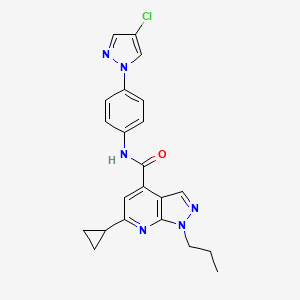 molecular formula C22H21ClN6O B10920356 N-[4-(4-chloro-1H-pyrazol-1-yl)phenyl]-6-cyclopropyl-1-propyl-1H-pyrazolo[3,4-b]pyridine-4-carboxamide 