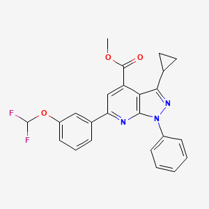 molecular formula C24H19F2N3O3 B10920784 methyl 3-cyclopropyl-6-[3-(difluoromethoxy)phenyl]-1-phenyl-1H-pyrazolo[3,4-b]pyridine-4-carboxylate 