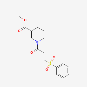 molecular formula C17H23NO5S B10920810 Ethyl 1-[3-(phenylsulfonyl)propanoyl]piperidine-3-carboxylate 